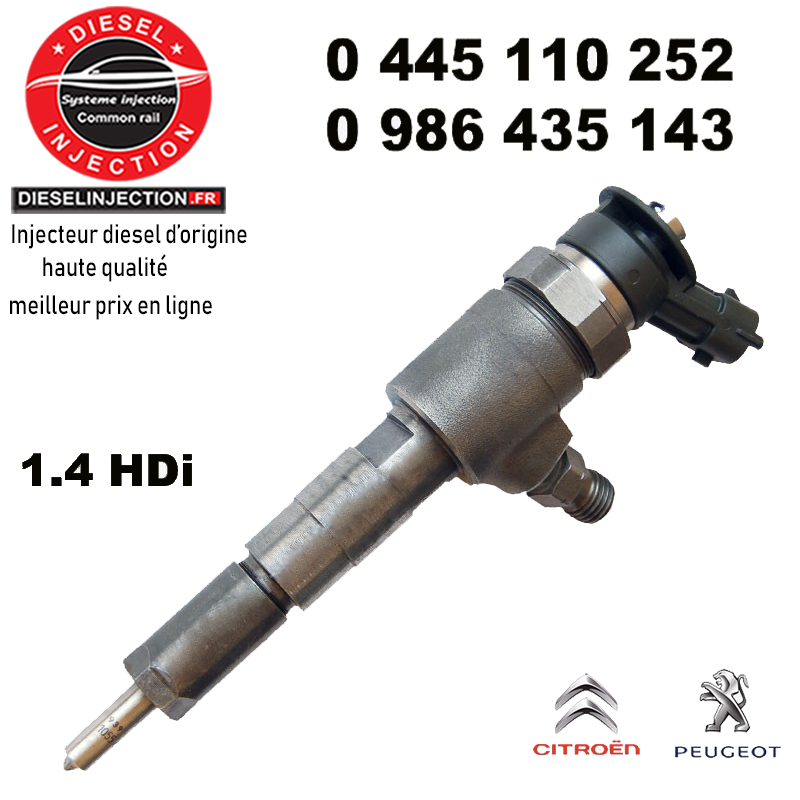 Injecteur BOSCH 0445110252 1.4 HDi0445110252