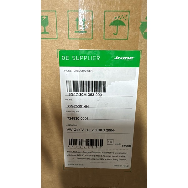 Turbo charger 724930-0006  neuf jrhon  Audi A3 2.0TDI (8P/PA) 140HP BILLET